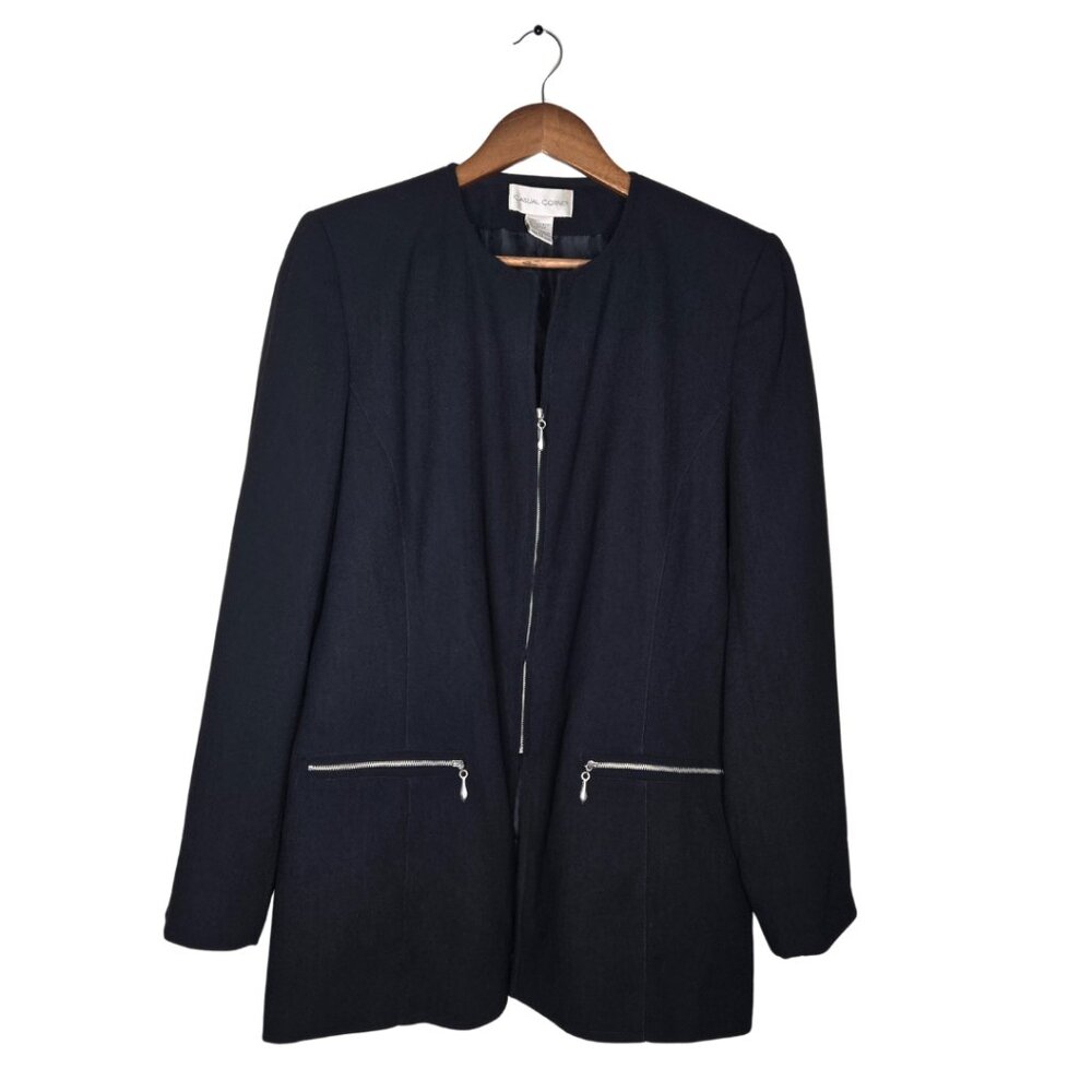 Casual Corner Black Zipper Jacket